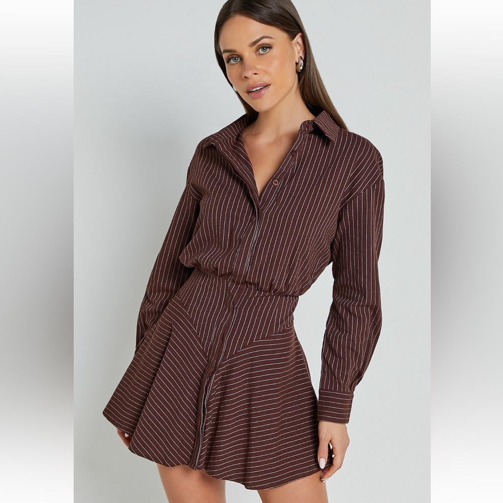 ShowPo Linen Long Sleeve Shirt Dress